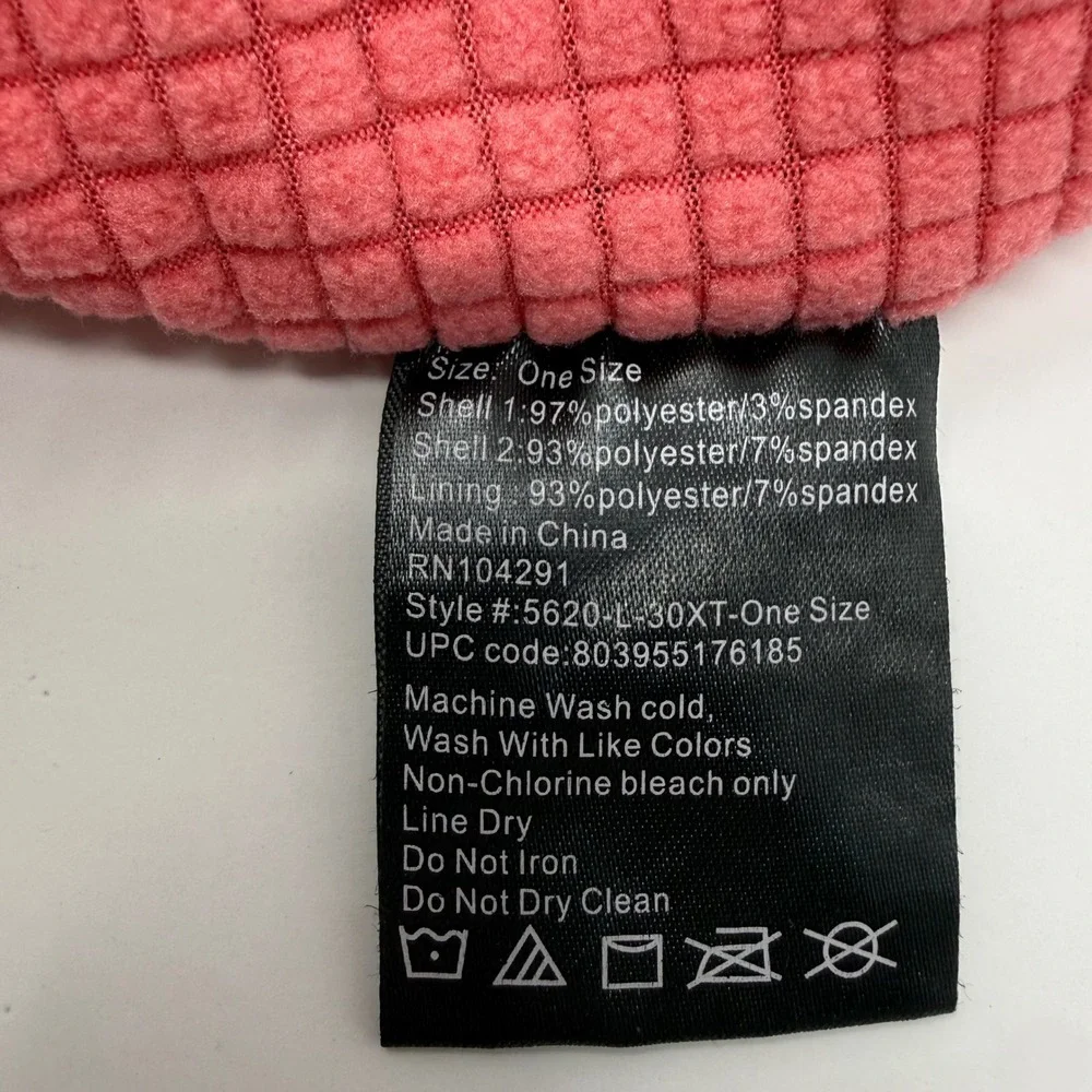 Huntworth Womens Camo Beanie Waffle Fleece Lined Ponytail Hat Pink OSFM